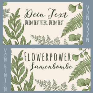 Samenbombe Botany Dein Text: Individualisierbar, Personalisiert, Bio, sinnvoll...