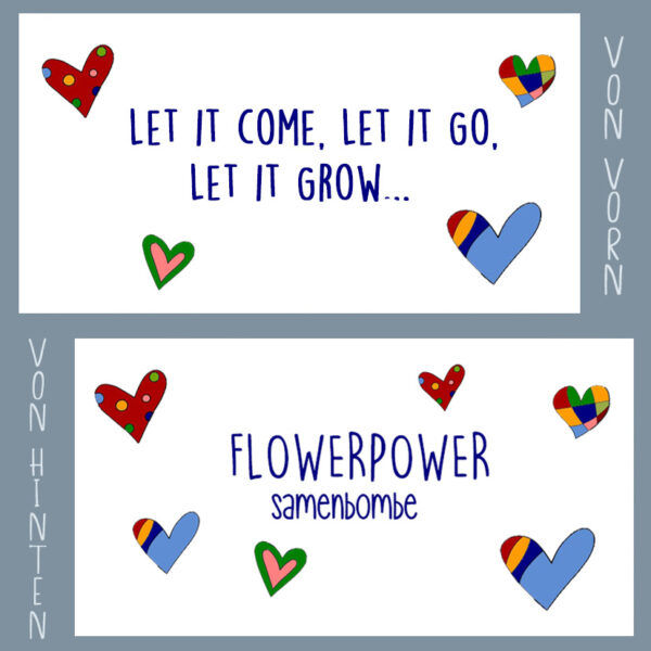 Seedbomb Bunte Herzen Let it come, Let it go, Let it grow...